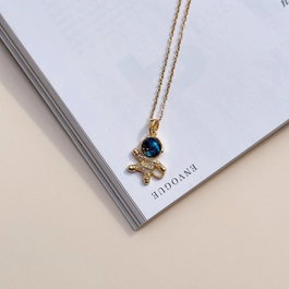Heliophilia Silver Collar Astronaute Azul cielo y dorado